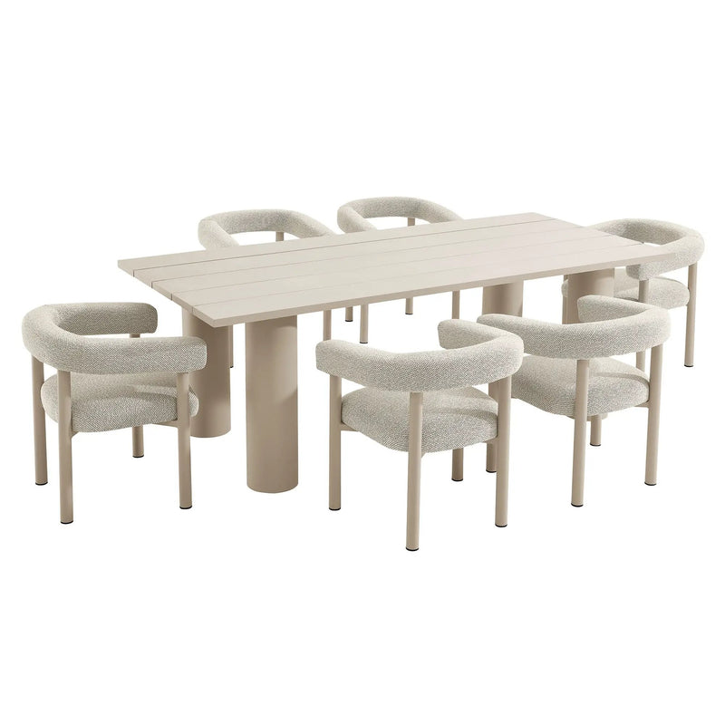 Nautica 7-Piece Rectangular Outdoor Patio Aluminum Dining Table and Chairs Set by Modway by HouseOfZazla