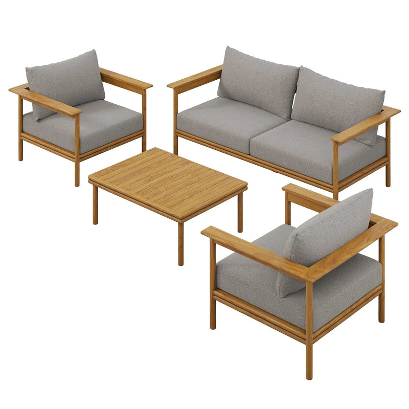 Wren 4-Piece Outdoor Patio Teak Wood Furniture Set by Modway by HouseOfZazla