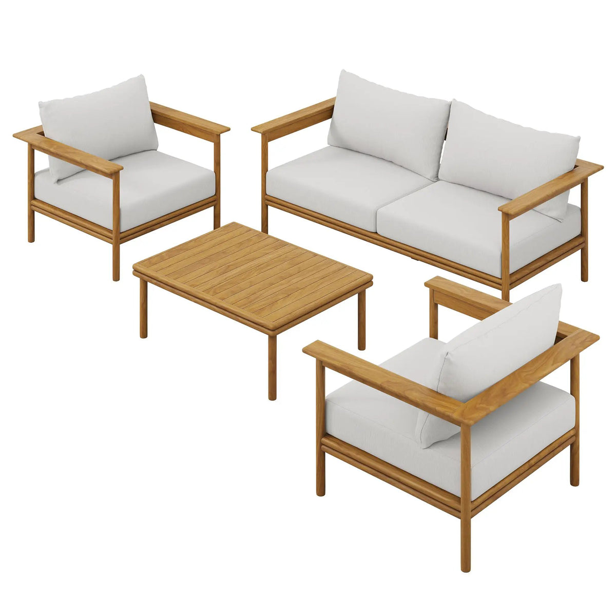 Wren 4-Piece Outdoor Patio Teak Wood Furniture Set by Modway by HouseOfZazla