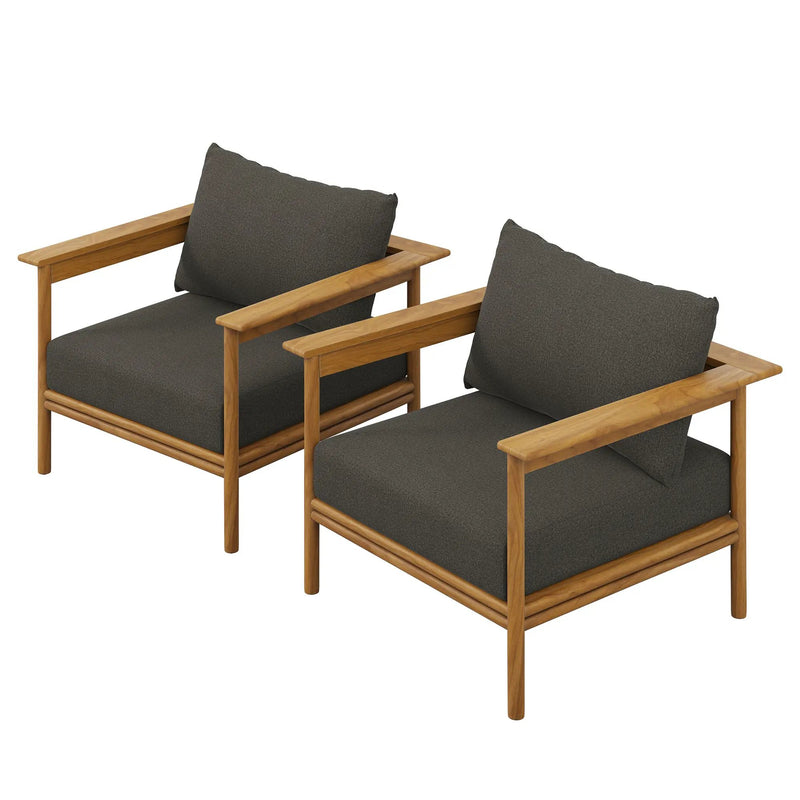 Wren Outdoor Patio Teak Wood Armchair Set of 2 by Modway by HouseOfZazla