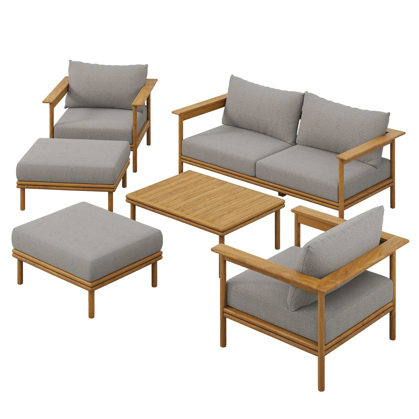 Wren 6-Piece Outdoor Patio Teak Wood Furniture Set by Modway by HouseOfZazla