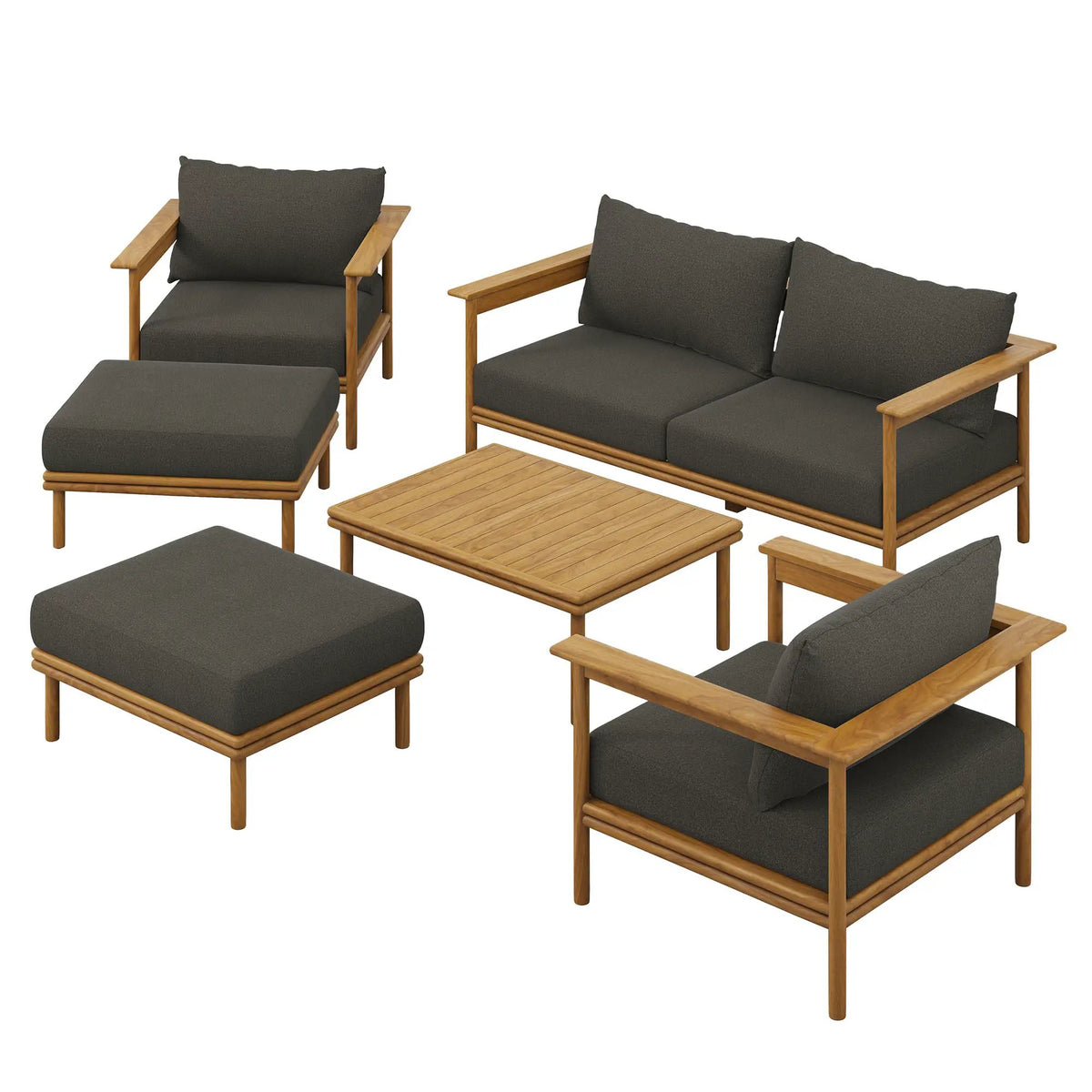 Wren 6-Piece Outdoor Patio Teak Wood Furniture Set by Modway by HouseOfZazla