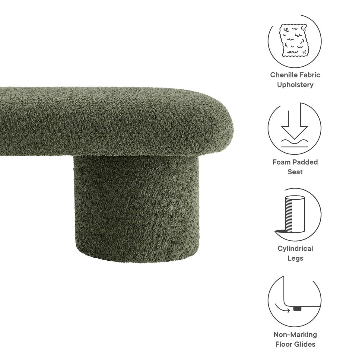 Orla Chenille Upholstered Bench by Modway by HouseOfZazla