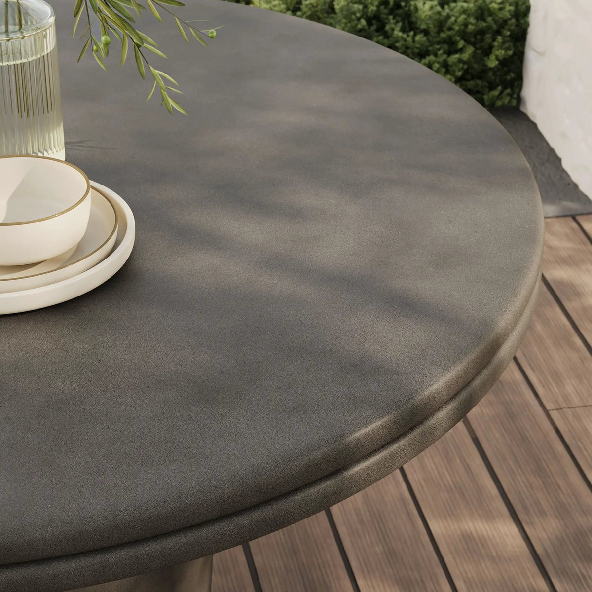 Brion 48" Indoor - Outdoor Patio Concrete Round Dining Table by Modway by HouseOfZazla