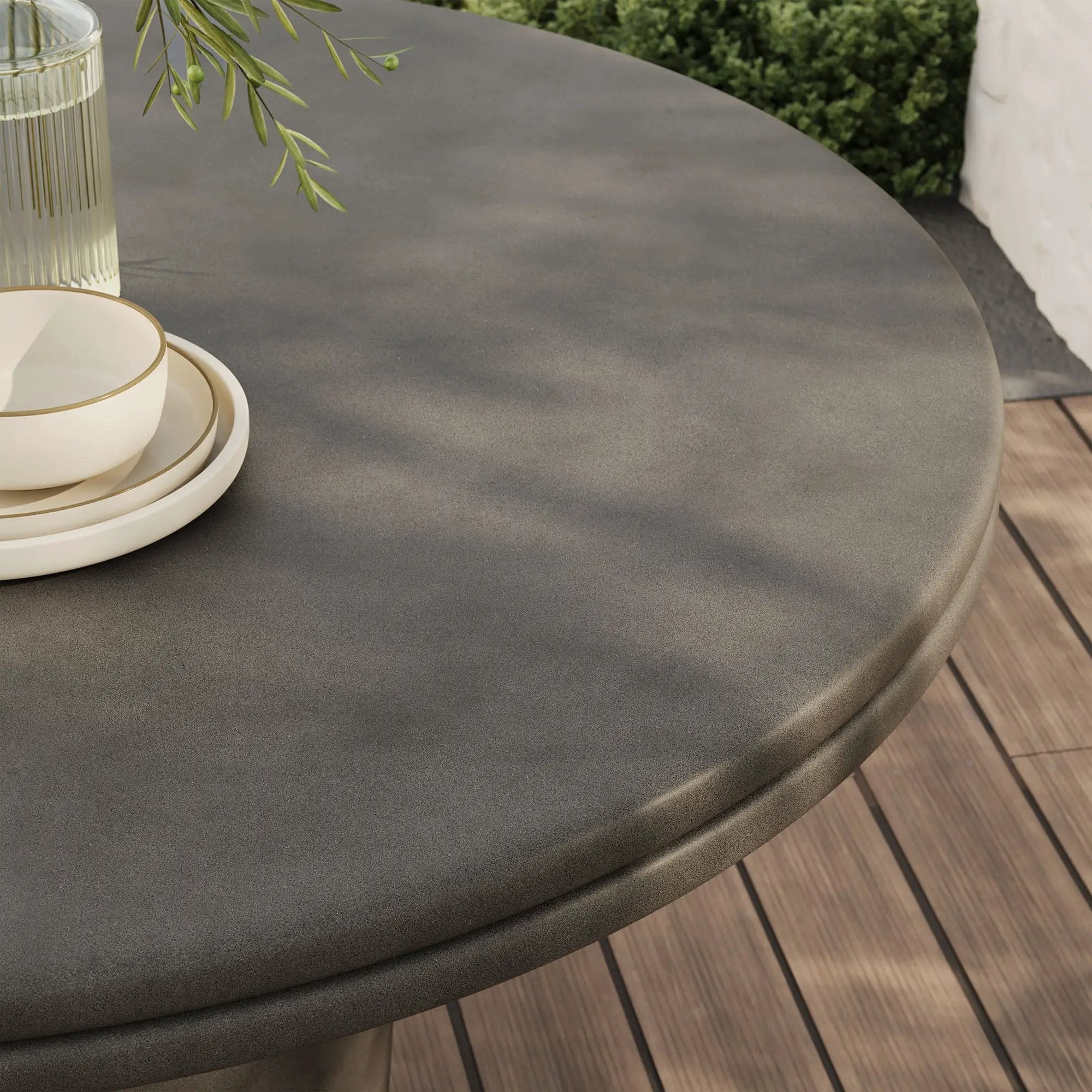 Brion 48" Indoor - Outdoor Patio Concrete Round Dining Table by Modway by HouseOfZazla