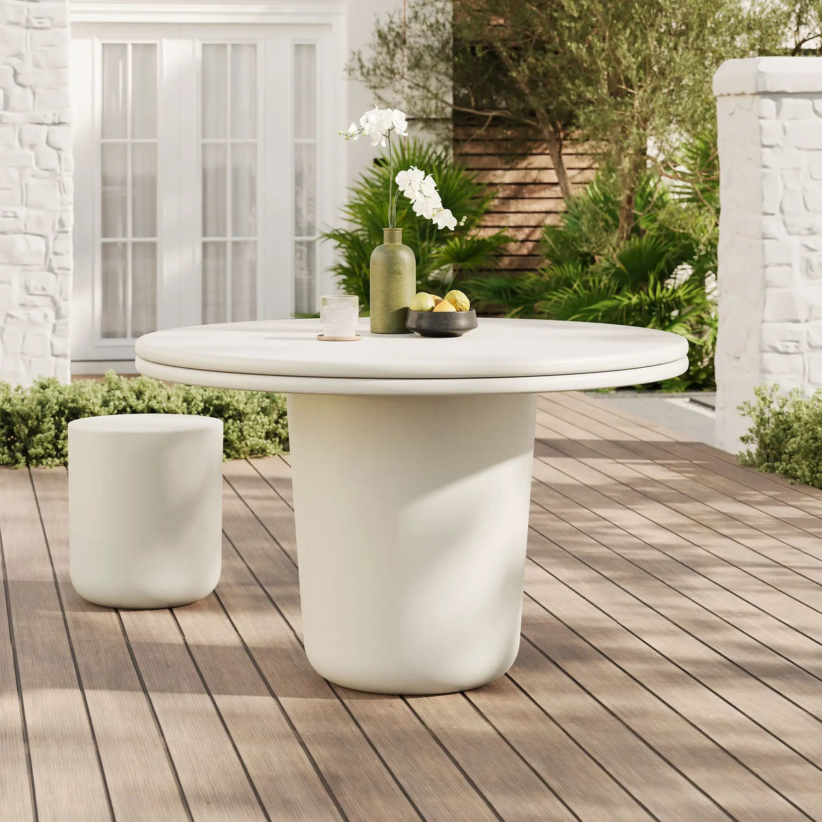 Brion 48" Indoor - Outdoor Patio Concrete Round Dining Table by Modway by HouseOfZazla