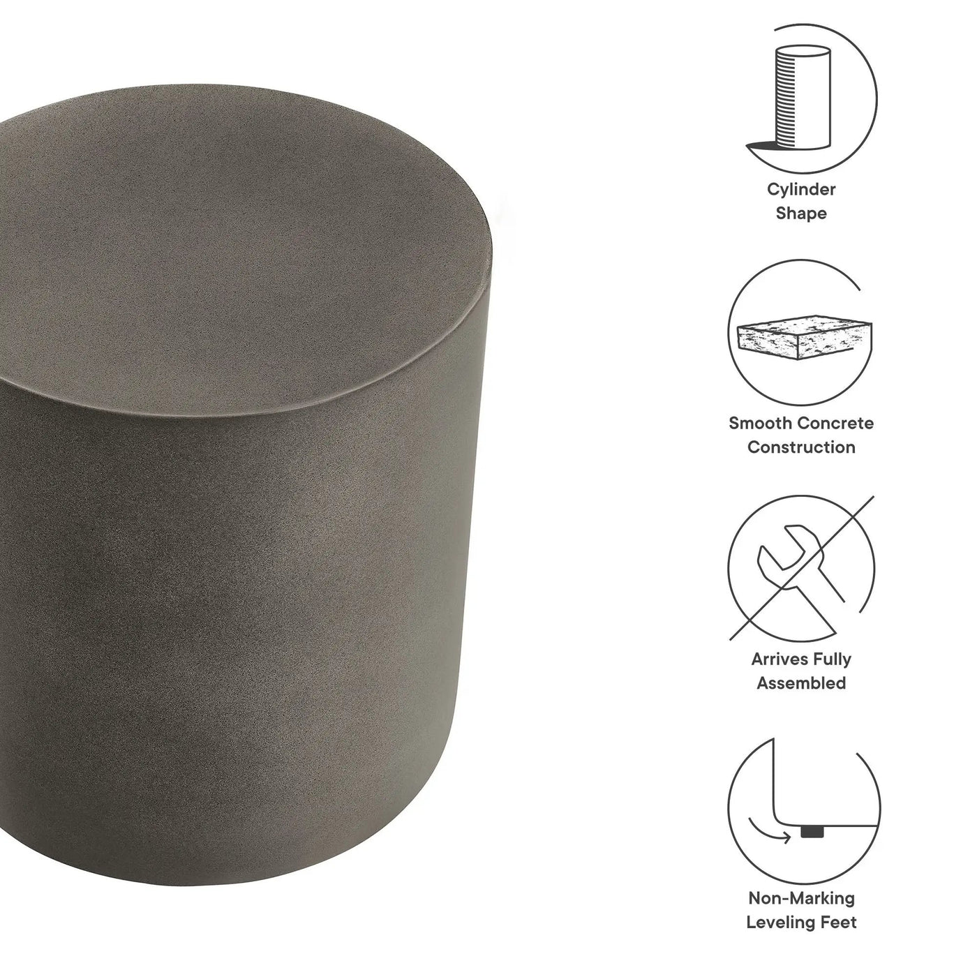 Brion Indoor-Outdoor Patio Concrete Stool by Modway by HouseOfZazla