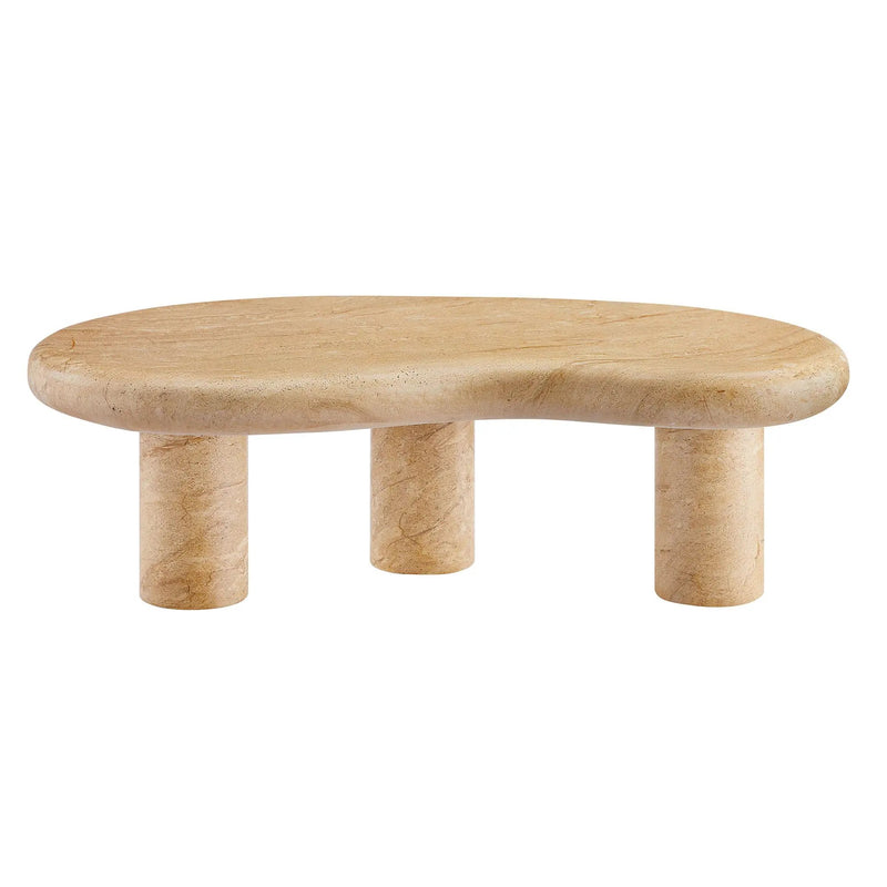 Elowen Indoor Outdoor Patio Textured Faux Travertine Coffee Table by HouseOfZazla