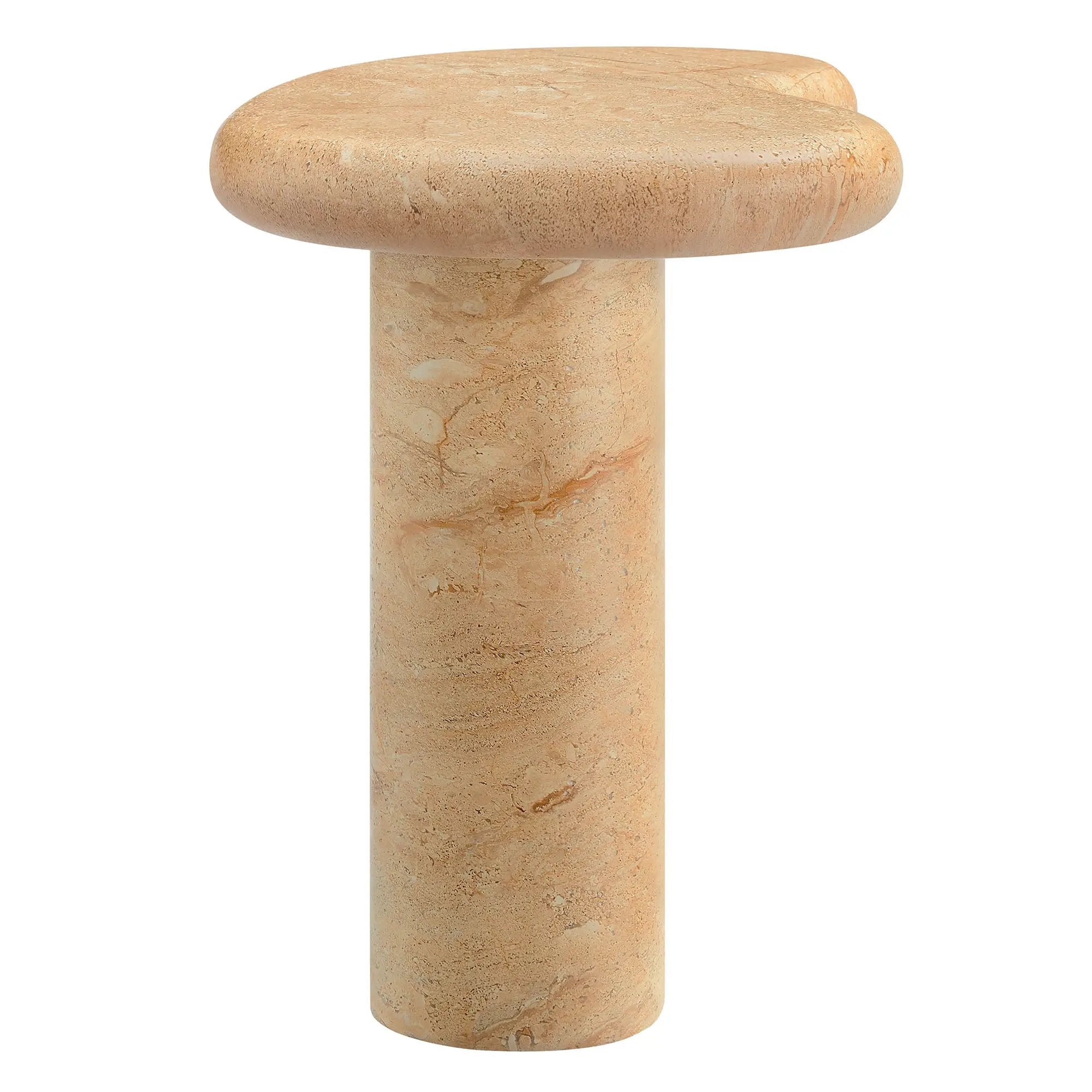 Elowen Indoor Outdoor Patio Textured Faux Travertine Side Table by HouseOfZazla