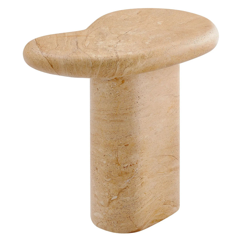 Elowen Indoor Outdoor Patio Textured Faux Travertine Side Table by HouseOfZazla