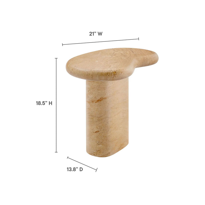 Elowen Indoor Outdoor Patio Textured Faux Travertine Side Table by HouseOfZazla