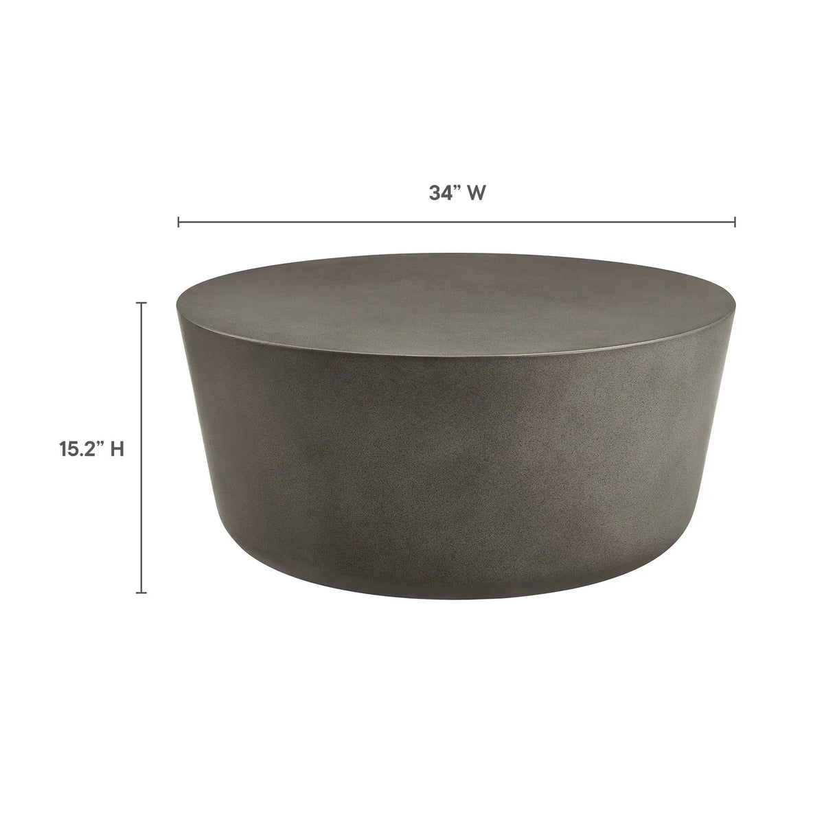 Brion Round Indoor-Outdoor Concrete Coffee Table by Modway by HouseOfZazla