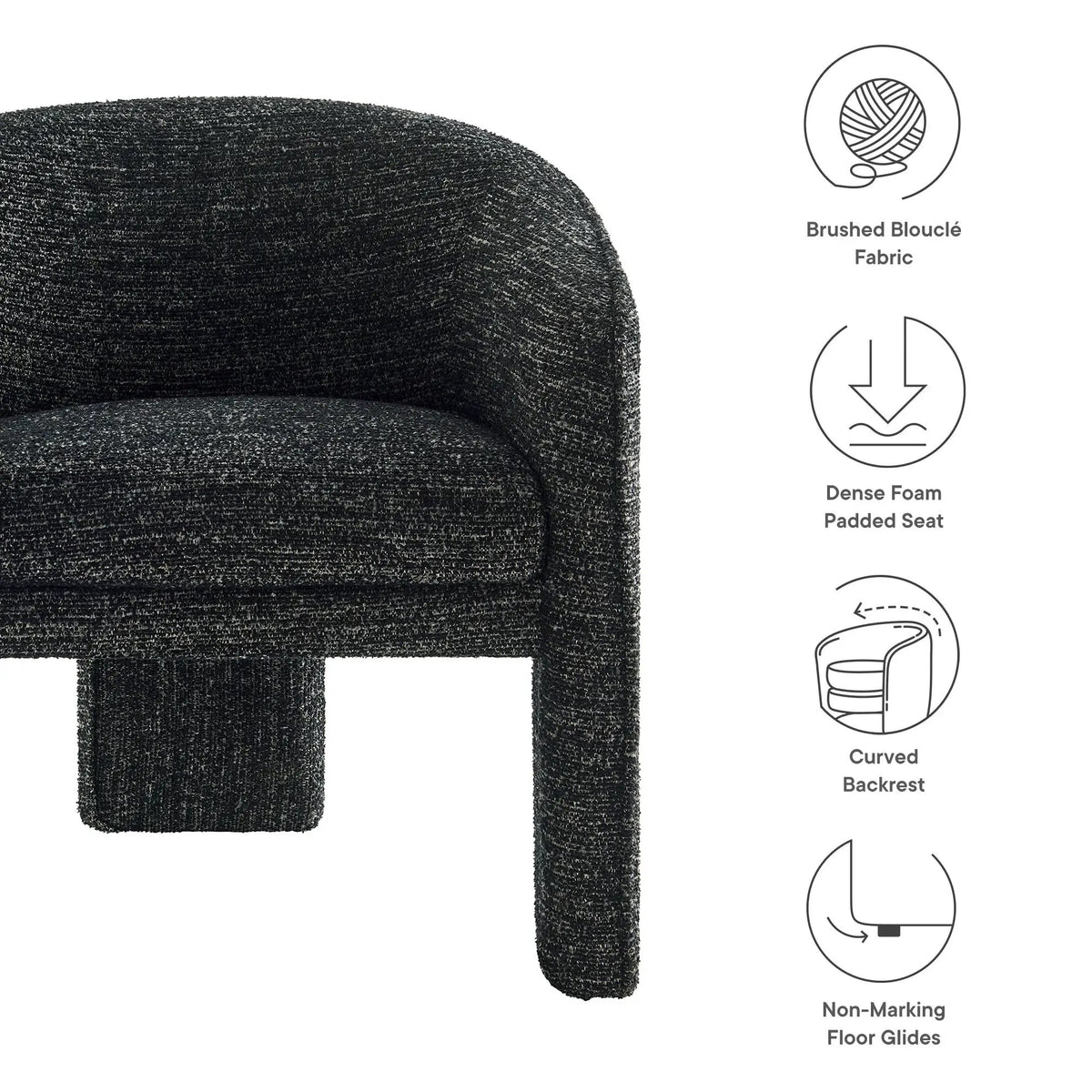 Greer Boucle Fabric Upholstered Accent Armchair by Modway by HouseOfZazla