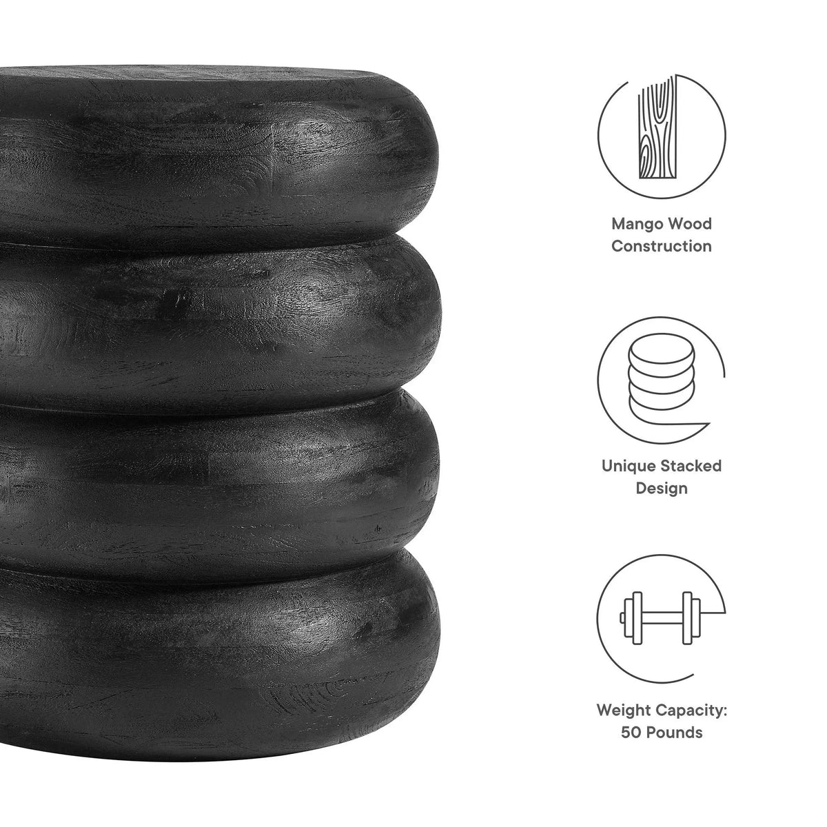Ellery Round Stacked Wood Side Table by Modway by HouseOfZazla
