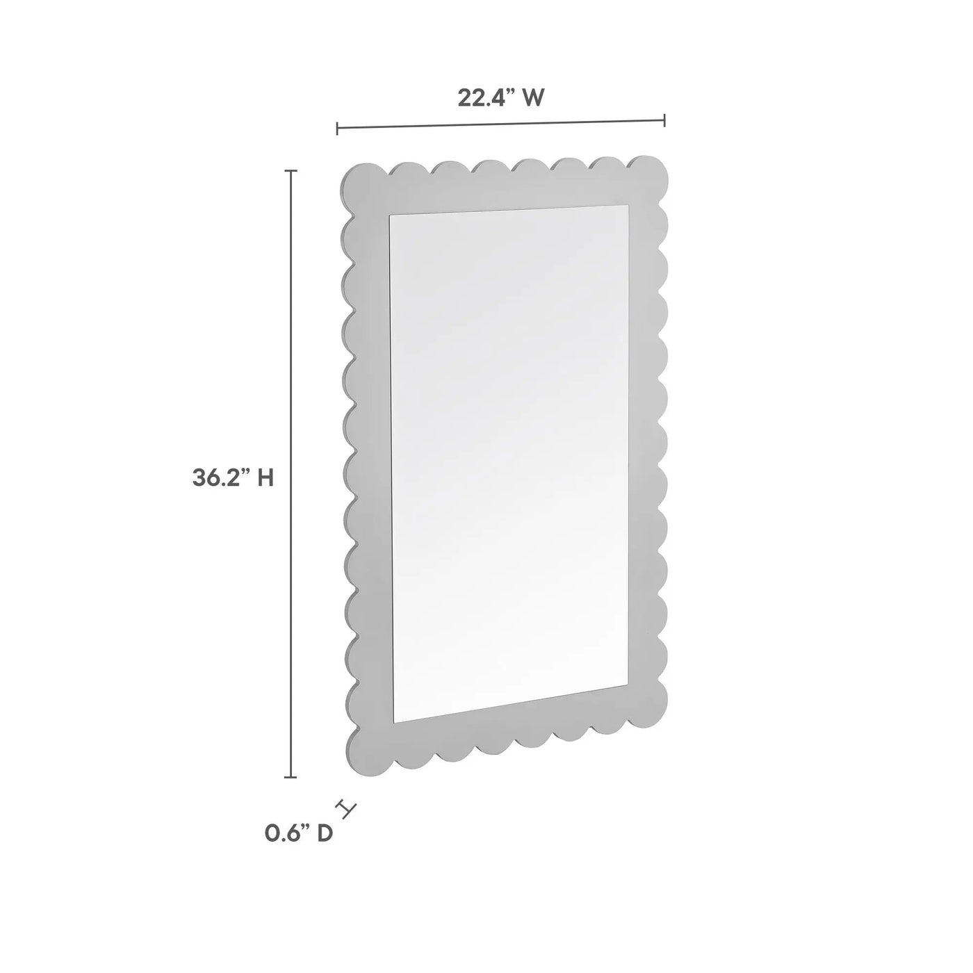 Emmeline Scalloped Rectangle Wall Mirror by Modway by HouseOfZazla