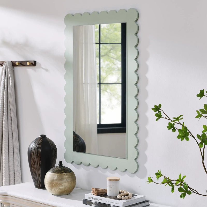 Emmeline Scalloped Rectangle Wall Mirror by Modway by HouseOfZazla