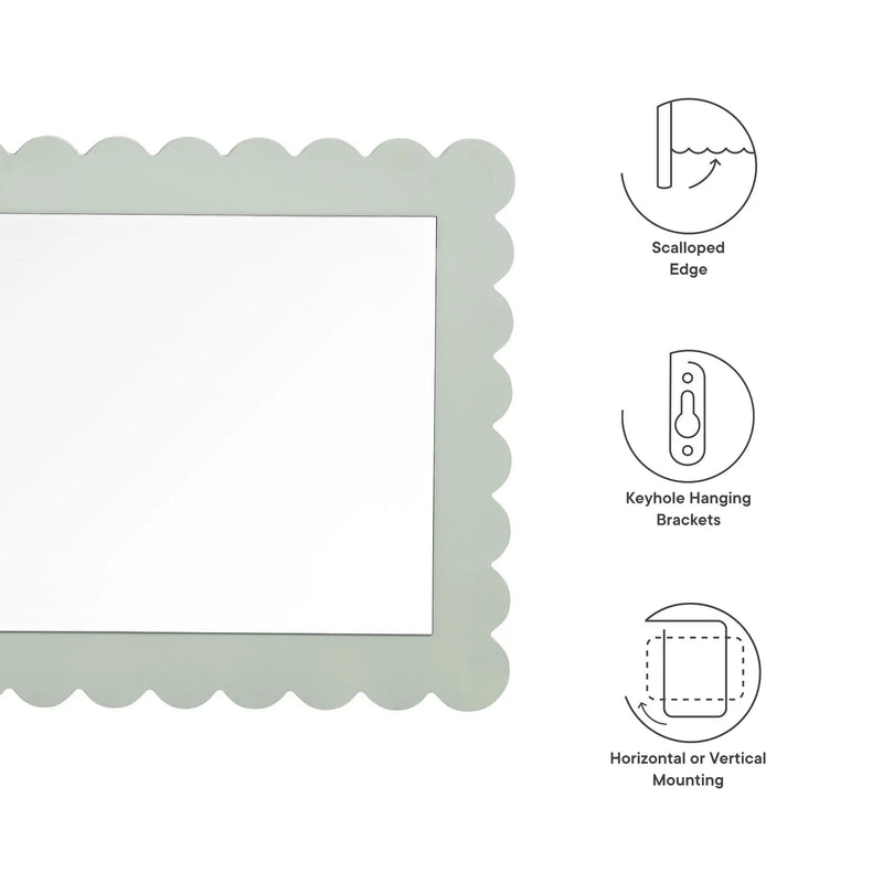 Emmeline Scalloped Rectangle Wall Mirror by Modway by HouseOfZazla