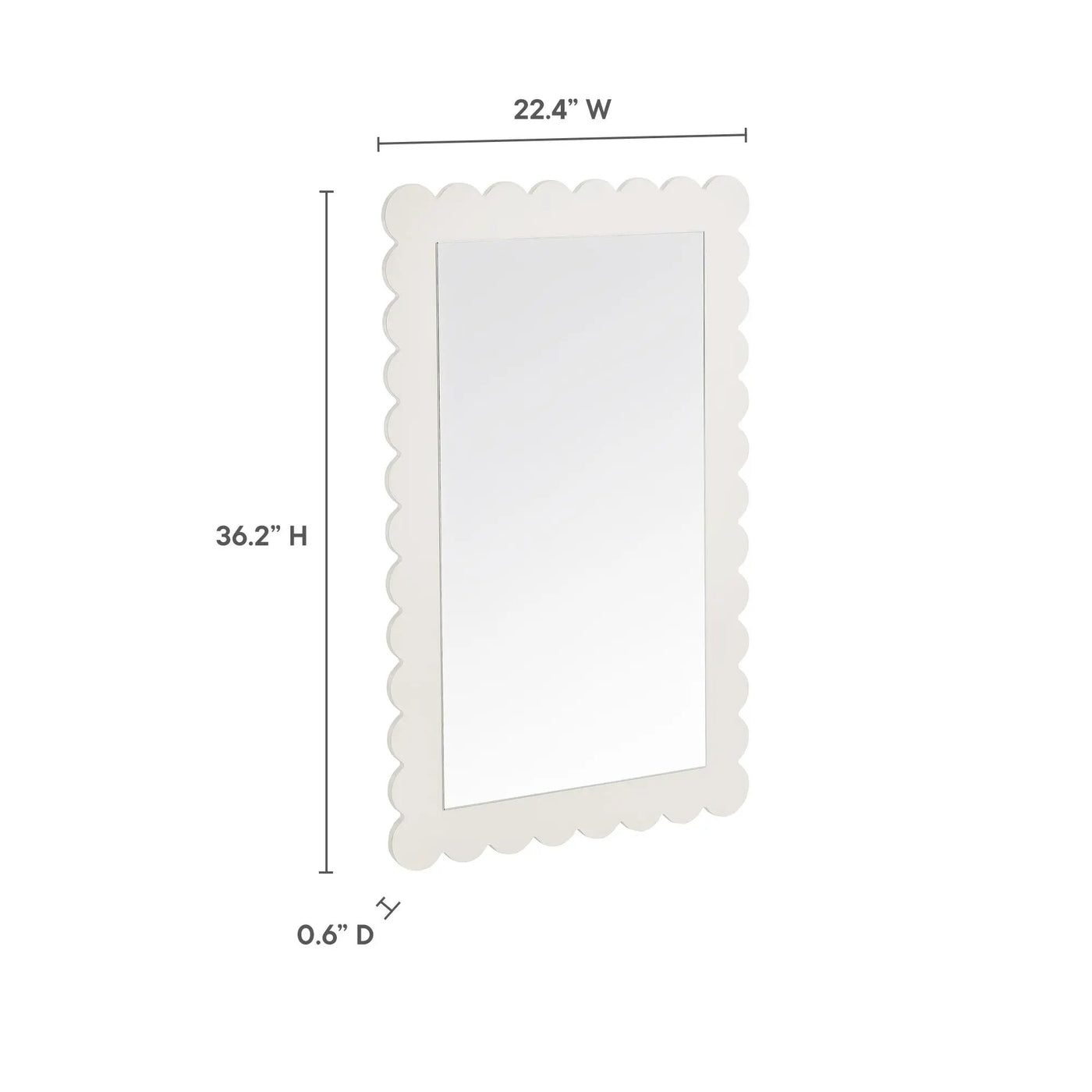 Emmeline Scalloped Rectangle Wall Mirror by Modway by HouseOfZazla