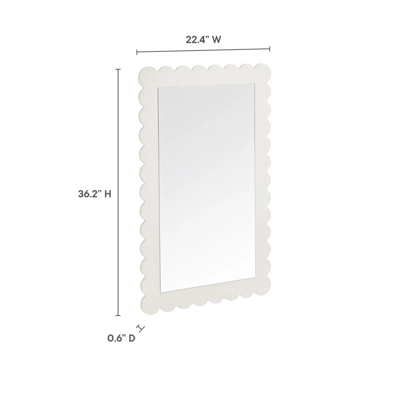 Emmeline Scalloped Rectangle Wall Mirror by Modway by HouseOfZazla