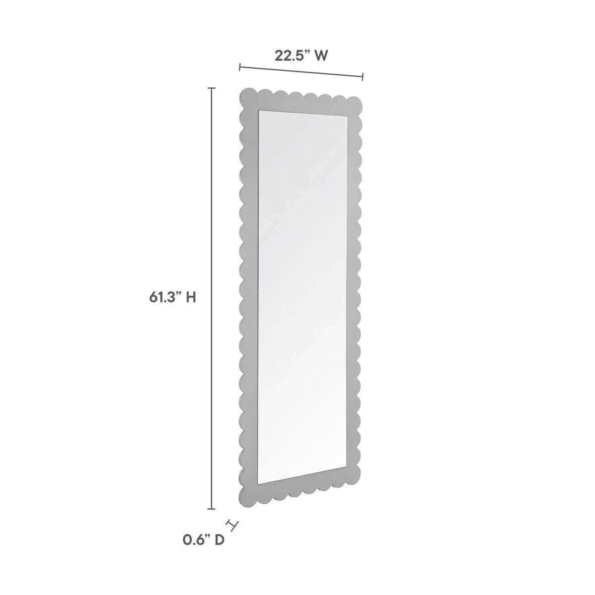 Emmeline Scalloped Rectangle Floor Mirror by Modway by HouseOfZazla