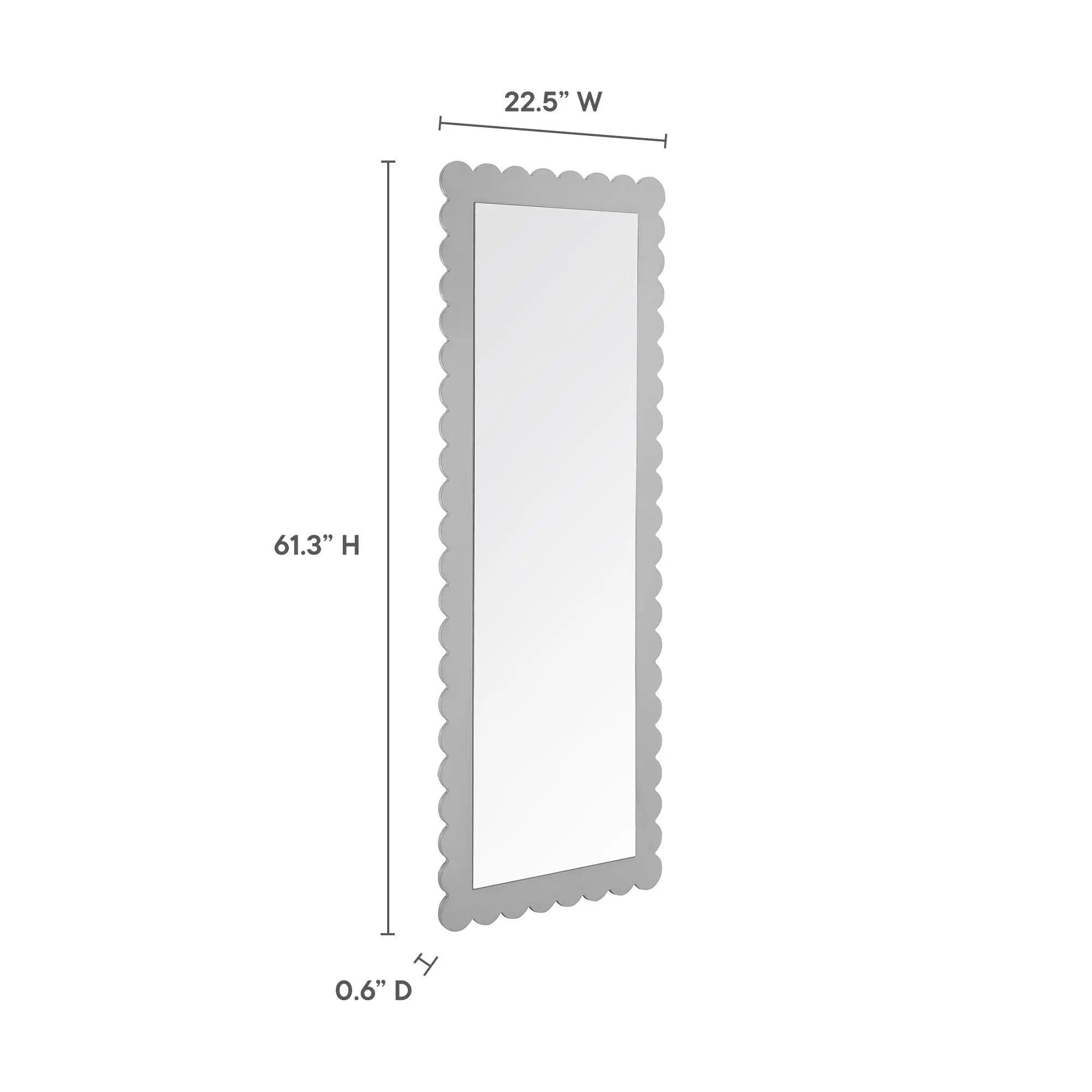 Emmeline Scalloped Rectangle Floor Mirror by Modway by HouseOfZazla