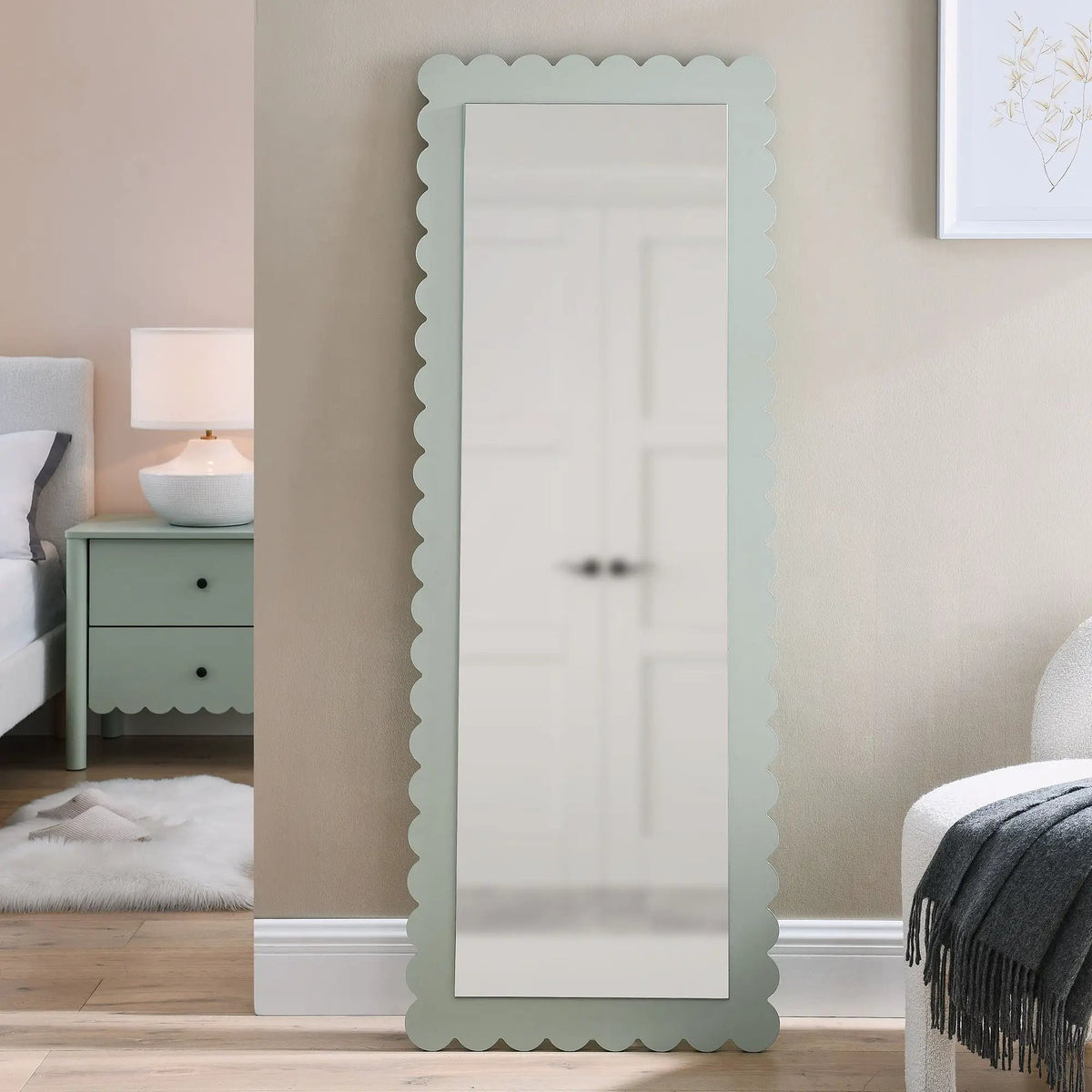 Emmeline Scalloped Rectangle Floor Mirror by Modway by HouseOfZazla