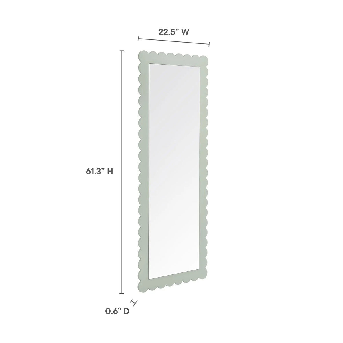 Emmeline Scalloped Rectangle Floor Mirror by Modway by HouseOfZazla