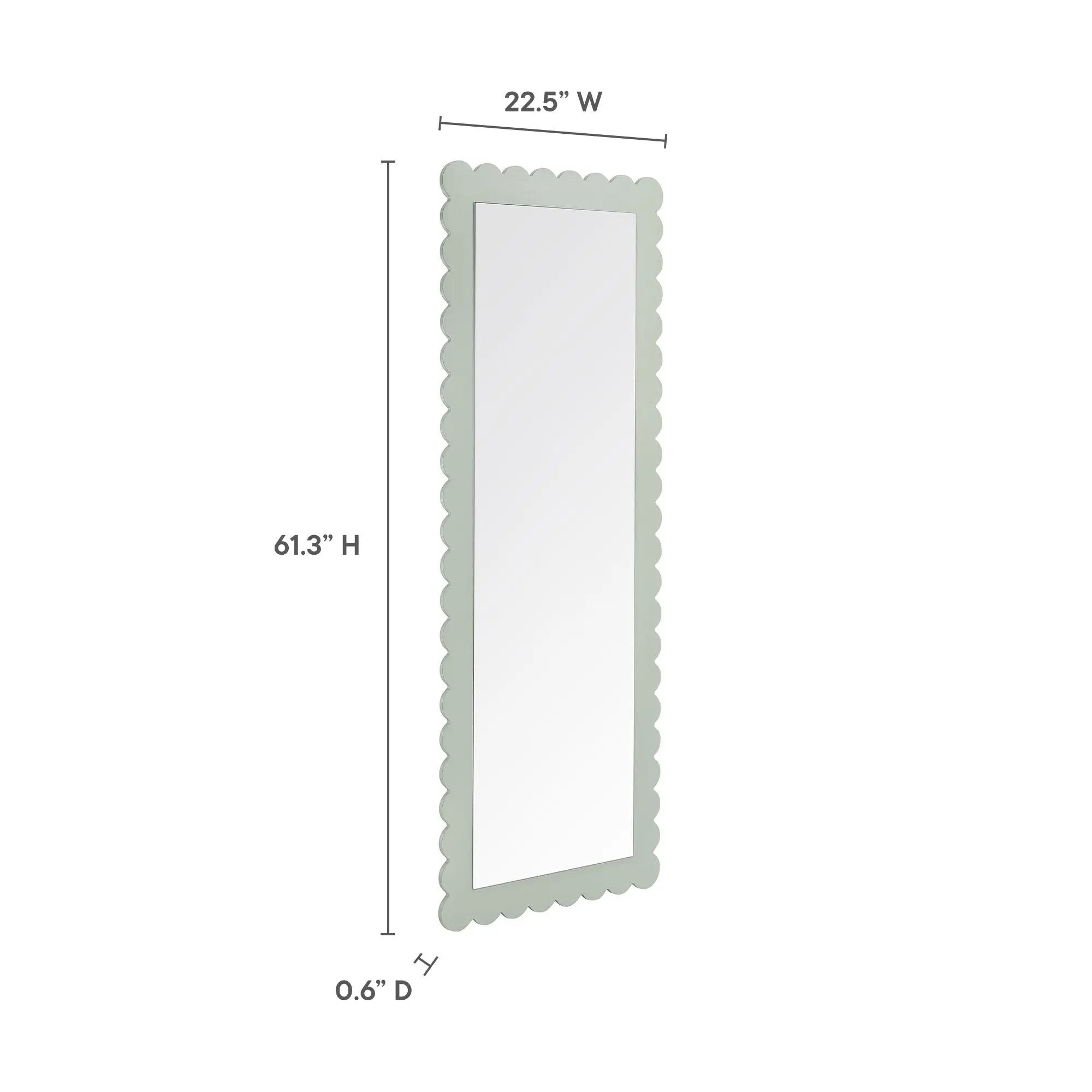 Emmeline Scalloped Rectangle Floor Mirror by Modway by HouseOfZazla