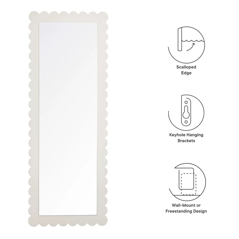 Emmeline Scalloped Rectangle Floor Mirror by Modway by HouseOfZazla