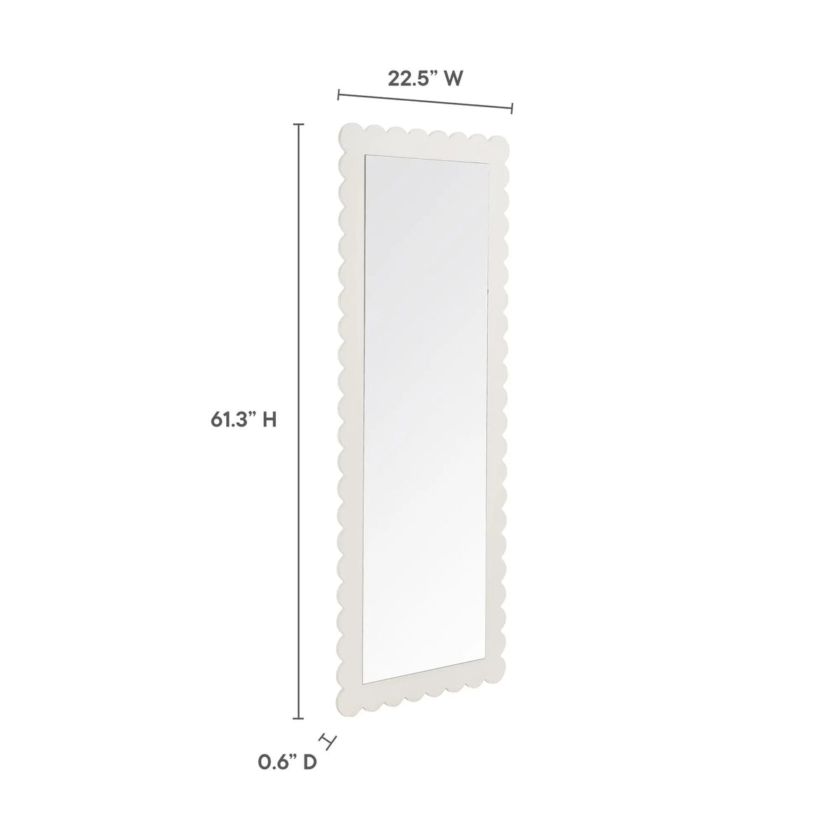 Emmeline Scalloped Rectangle Floor Mirror by Modway by HouseOfZazla
