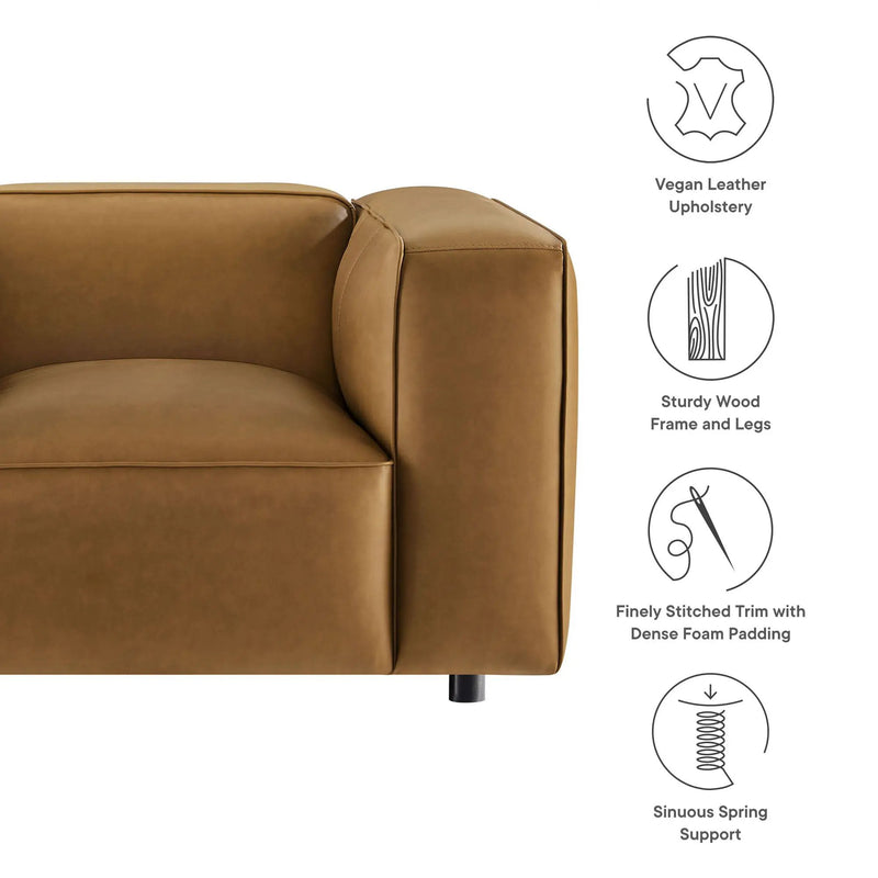 Auren Upholstered Vegan Leather Modular Armchair by Modway by HouseOfZazla