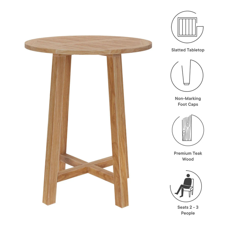 Wellspring 36" Outdoor Patio Teak Wood Bar Table by Modway by HouseOfZazla