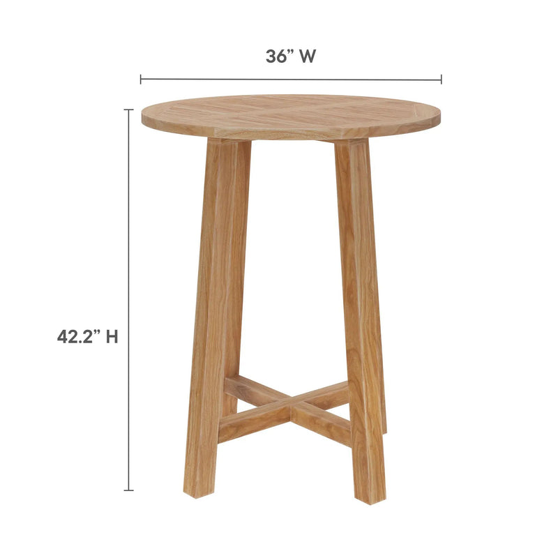 Wellspring 36" Outdoor Patio Teak Wood Bar Table by Modway by HouseOfZazla
