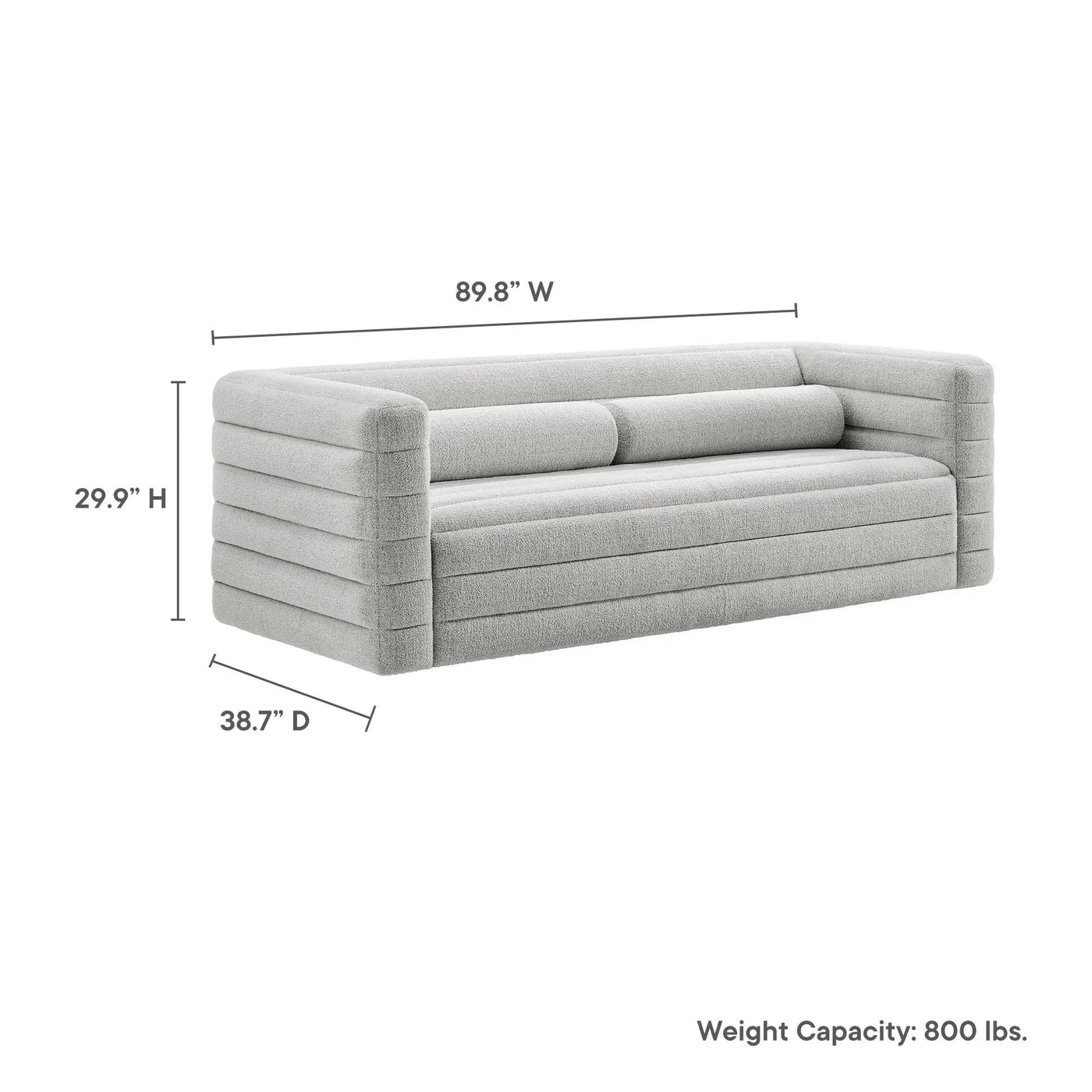 Relle Channel Tufted Boucle Upholstered Sofa by Modway by HouseOfZazla