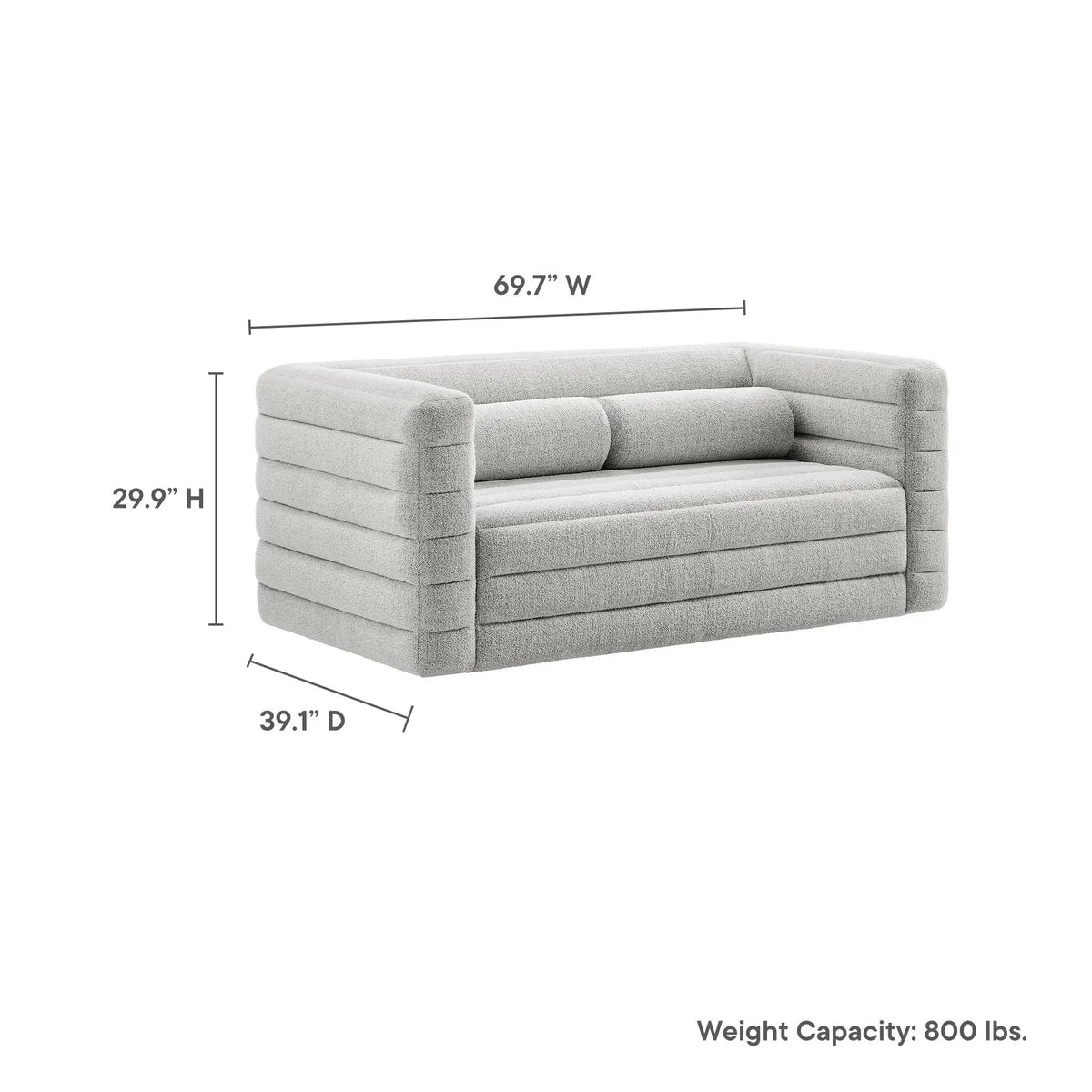 Relle Channel Tufted Boucle Upholstered Loveseat by Modway by HouseOfZazla