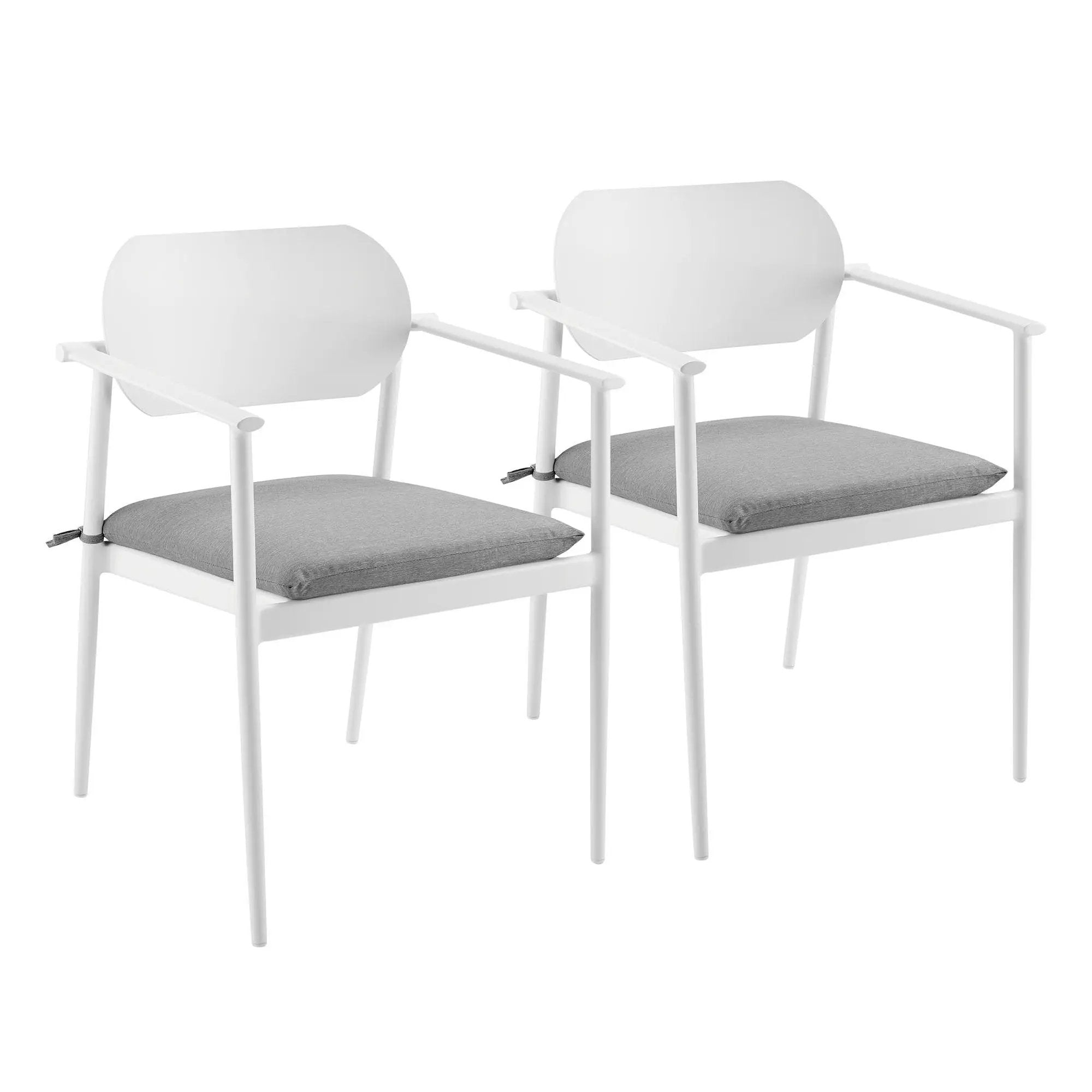 Aeris Stackable Outdoor Patio Aluminum Dining Armchair Set of 2 by Modway by HouseOfZazla