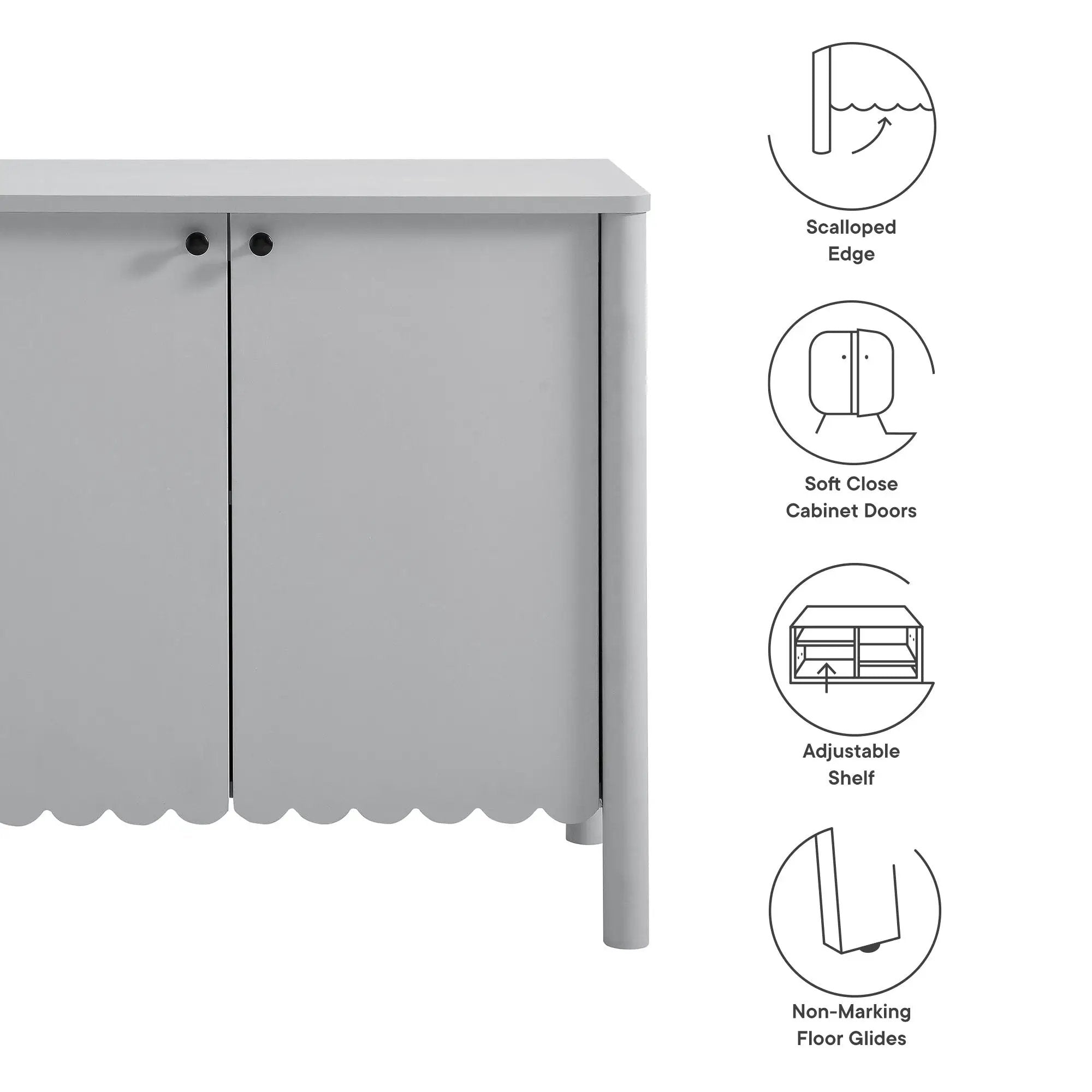 Emmeline 35" 2-Door Scalloped Sideboard Cabinet by Modway by HouseOfZazla