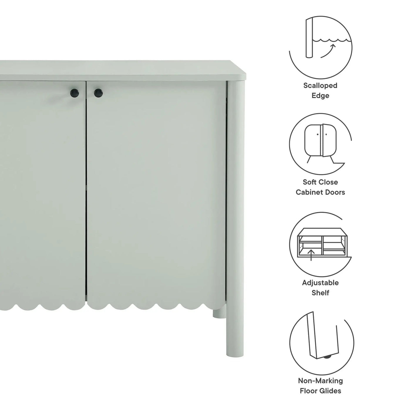 Emmeline 35" 2-Door Scalloped Sideboard Cabinet by Modway by HouseOfZazla