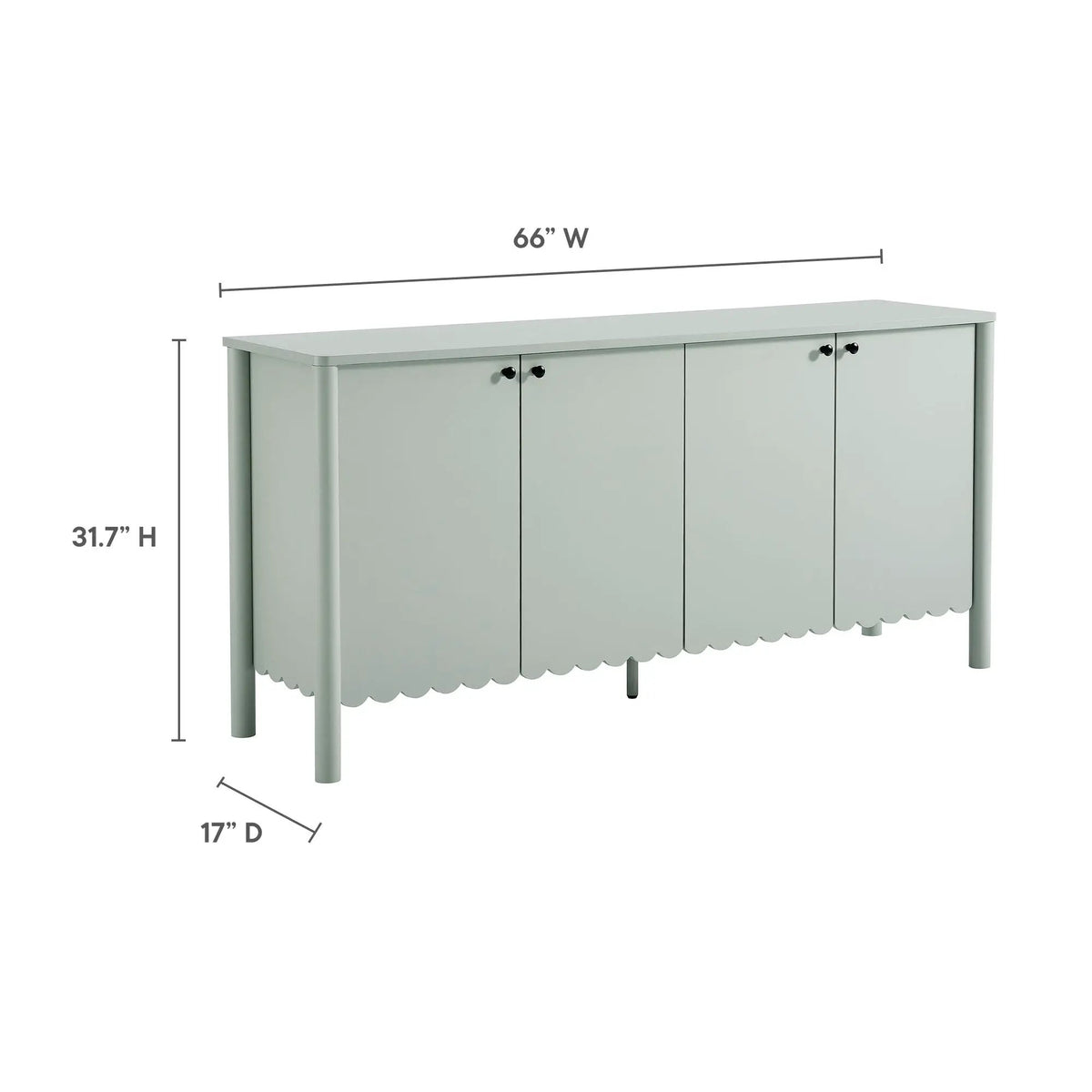 Emmeline 66" 4-Door Scalloped Sideboard Cabinet by Modway by HouseOfZazla