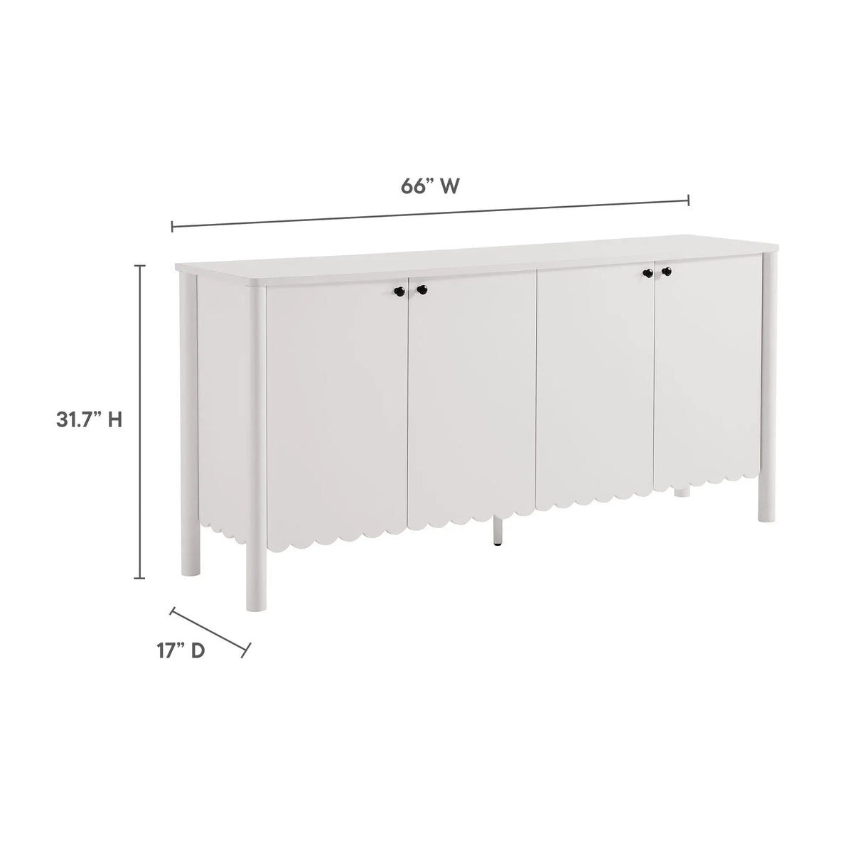 Emmeline 66" 4-Door Scalloped Sideboard Cabinet by Modway by HouseOfZazla
