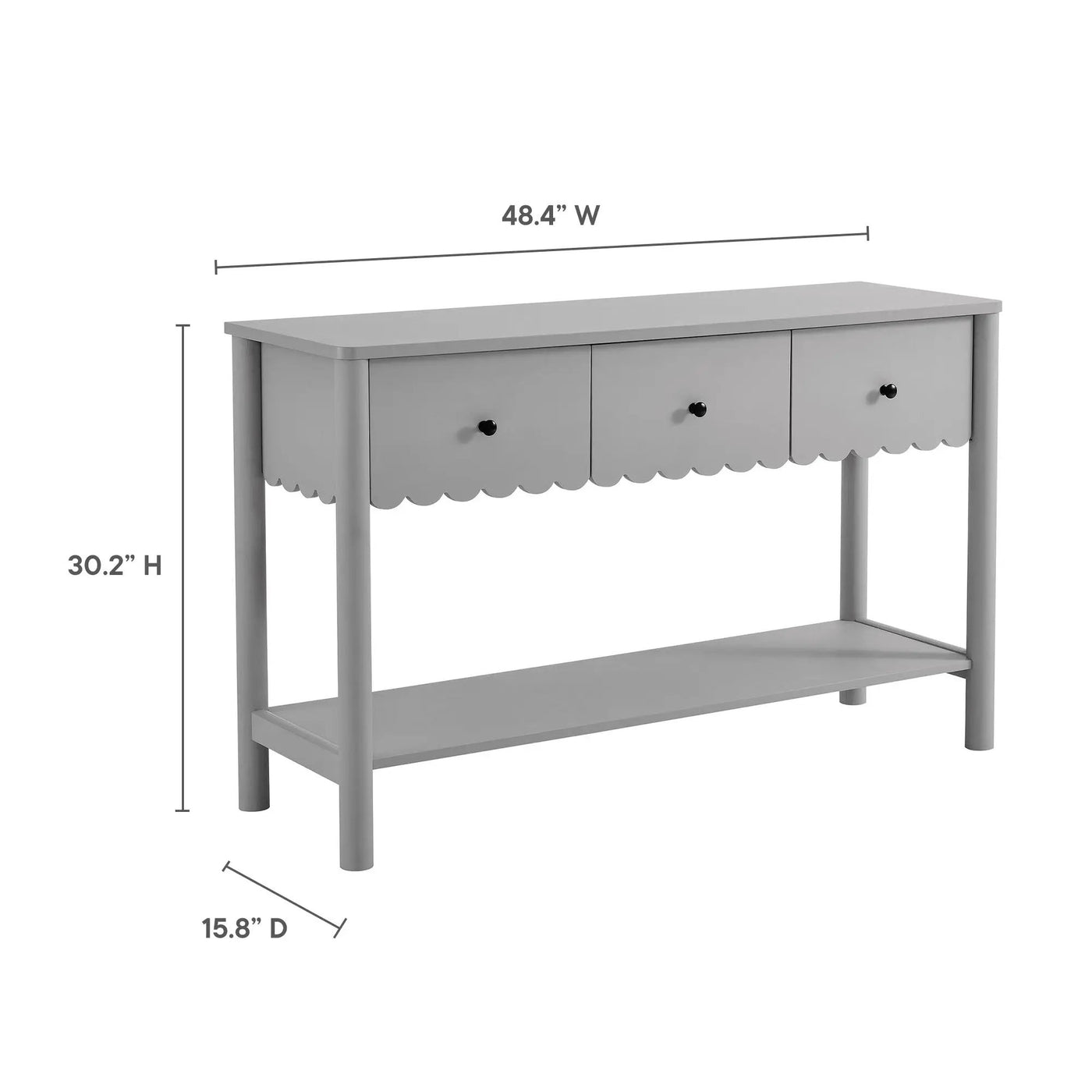 Emmeline 3-Drawer Scalloped Console Table by Modway by HouseOfZazla