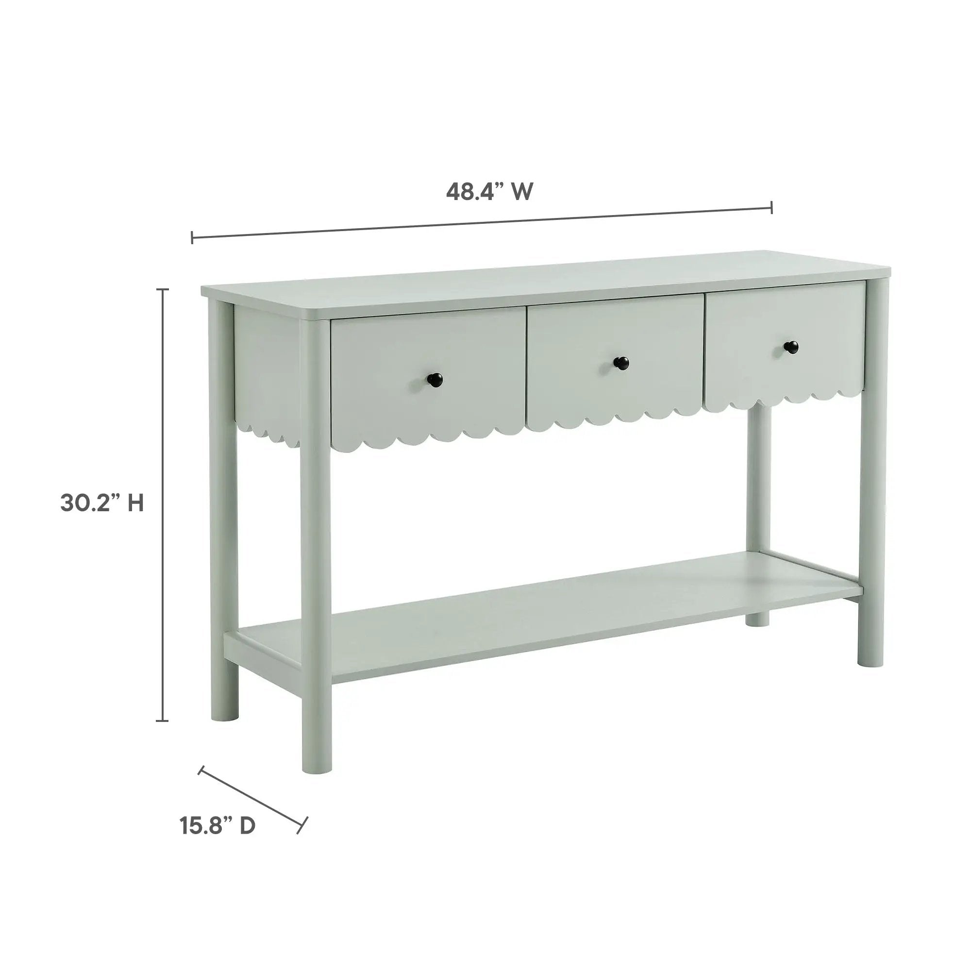 Emmeline 3-Drawer Scalloped Console Table by Modway by HouseOfZazla