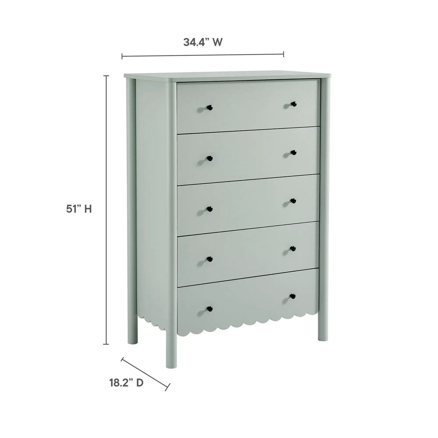Emmeline Scalloped 5-Drawer Chest by Modway by HouseOfZazla