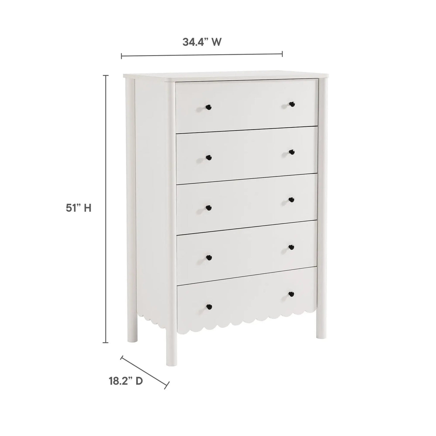 Emmeline Scalloped 5-Drawer Chest by Modway by HouseOfZazla