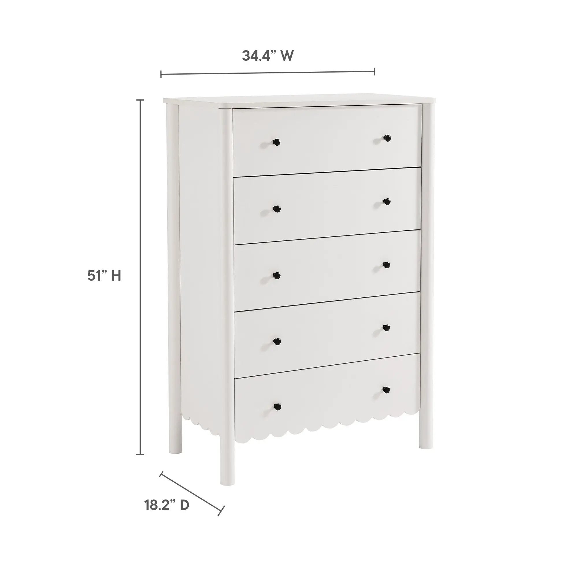 Emmeline Scalloped 5-Drawer Chest by Modway by HouseOfZazla