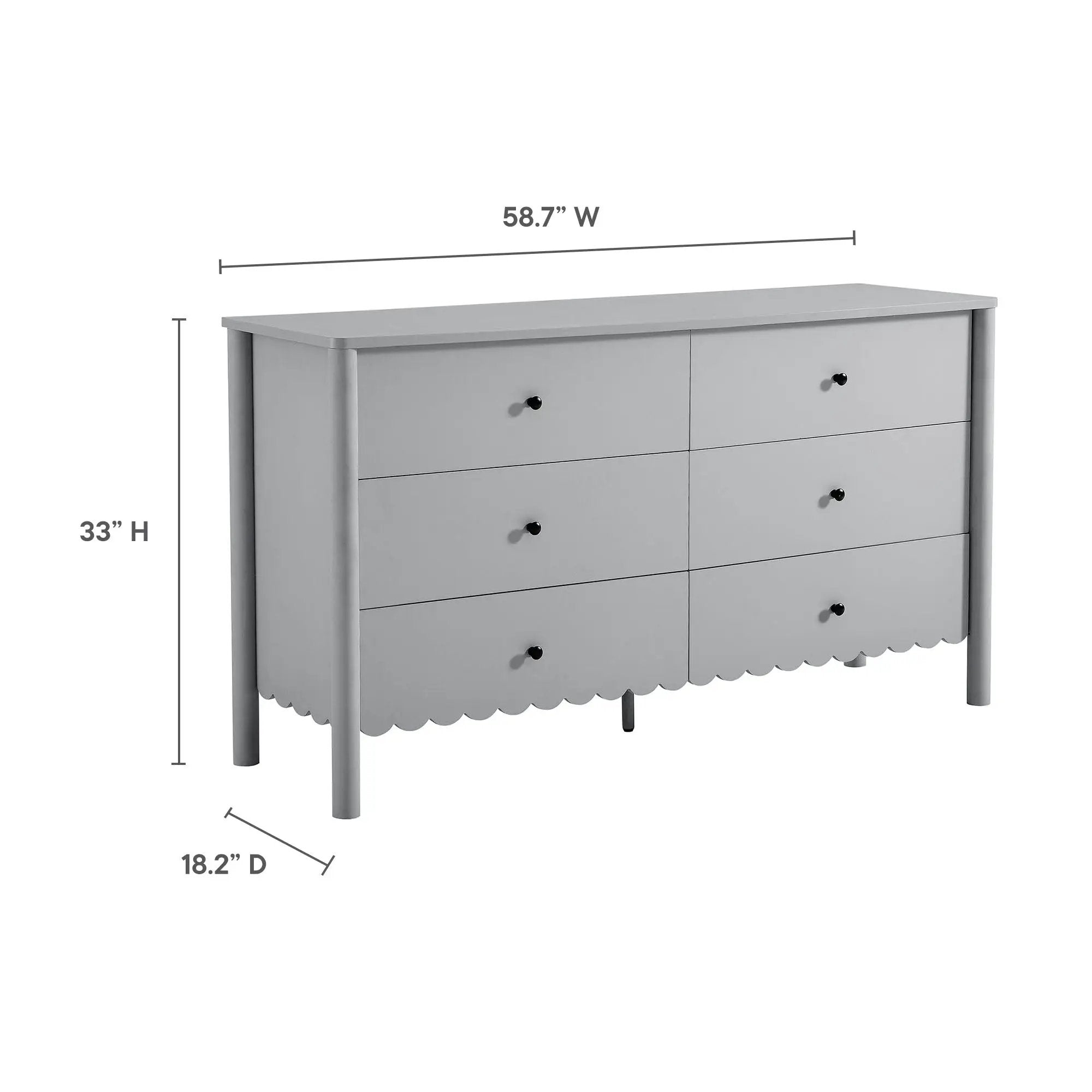 Emmeline Scalloped 6-Drawer Dresser by Modway by HouseOfZazla