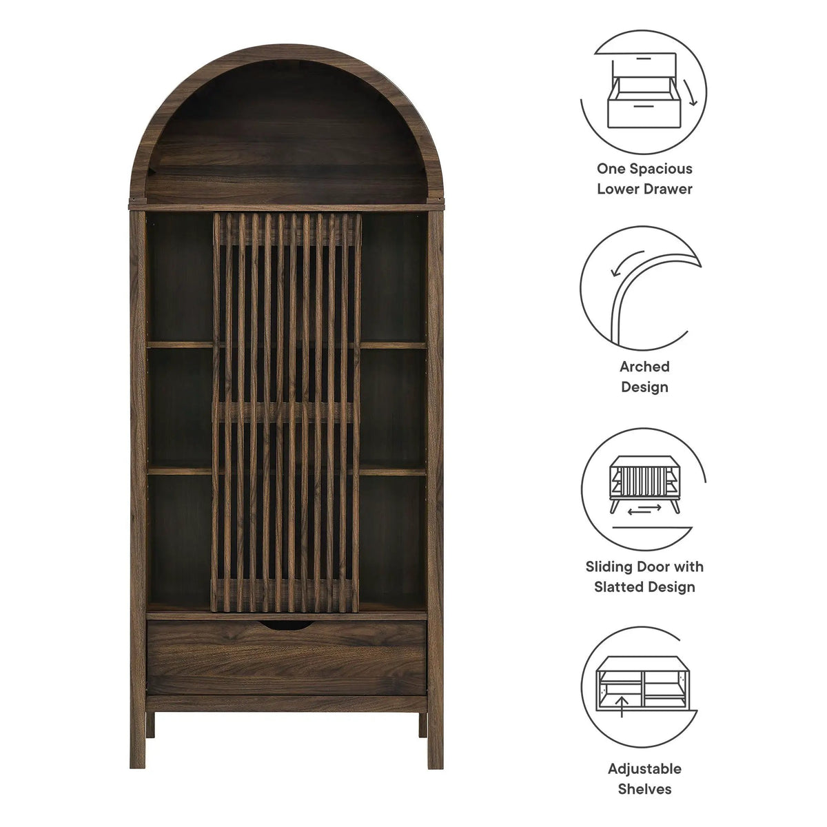 Vaughn 71" Arched Storage Display Cabinet by Modway by HouseOfZazla