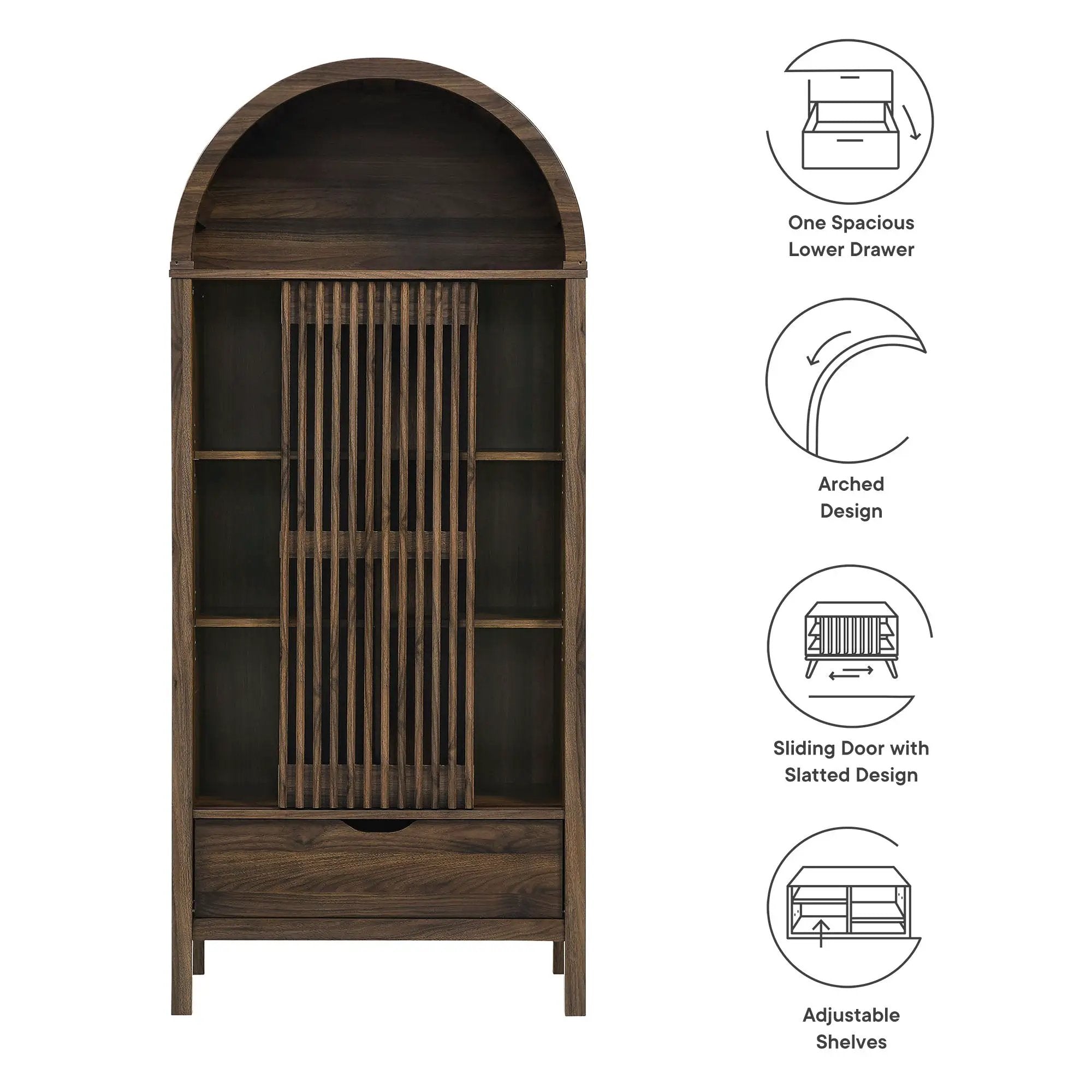 Vaughn 71" Arched Storage Display Cabinet by Modway by HouseOfZazla