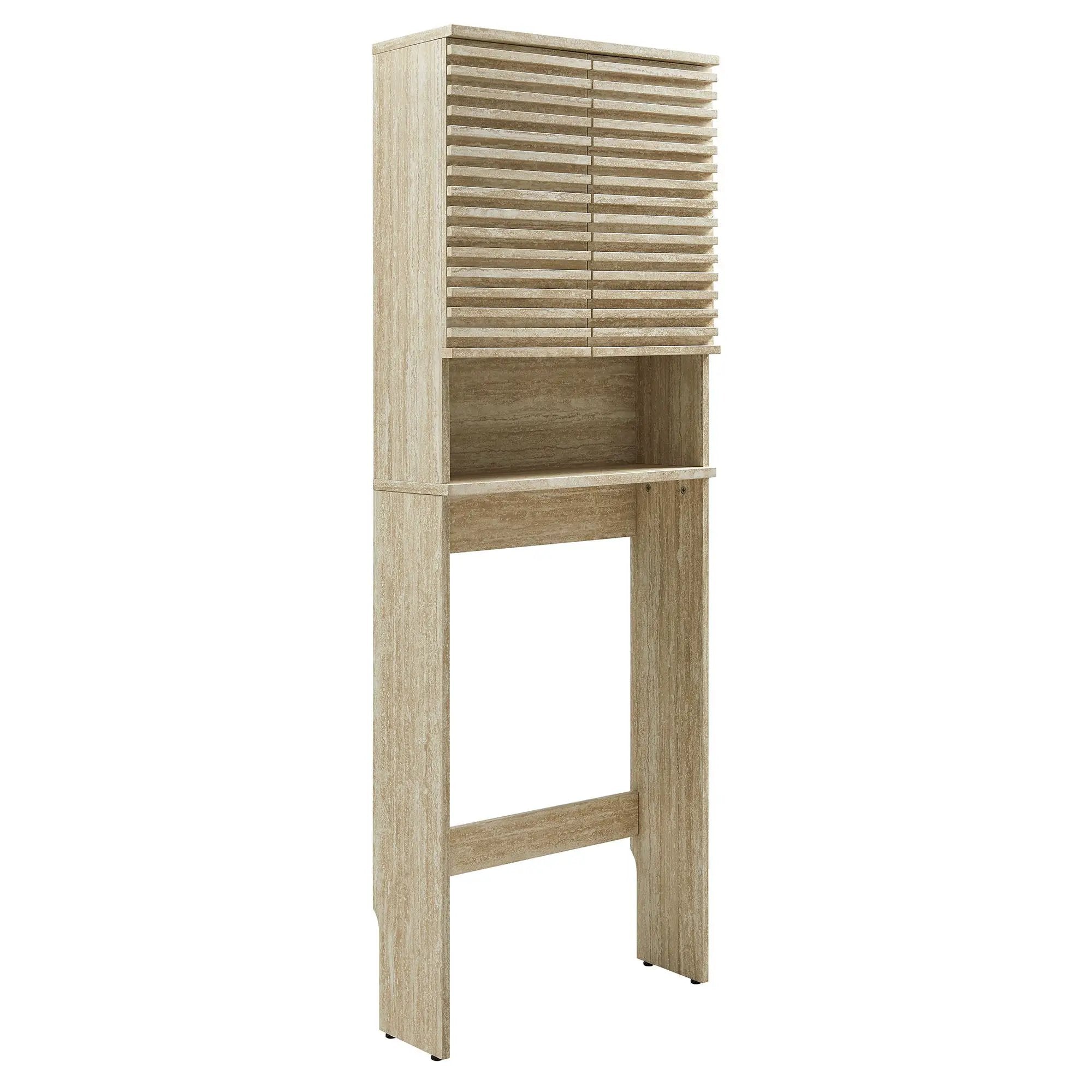 Render Over the Toilet Faux Travertine Bathroom Storage Cabinet by Modway by HouseOfZazla