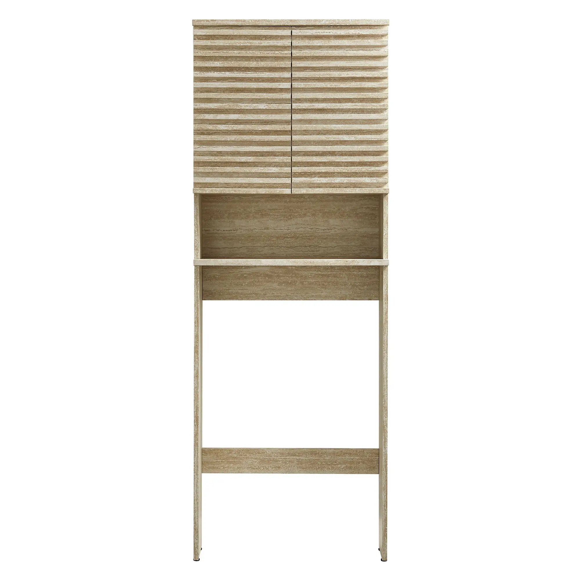 Render Over the Toilet Faux Travertine Bathroom Storage Cabinet by Modway by HouseOfZazla